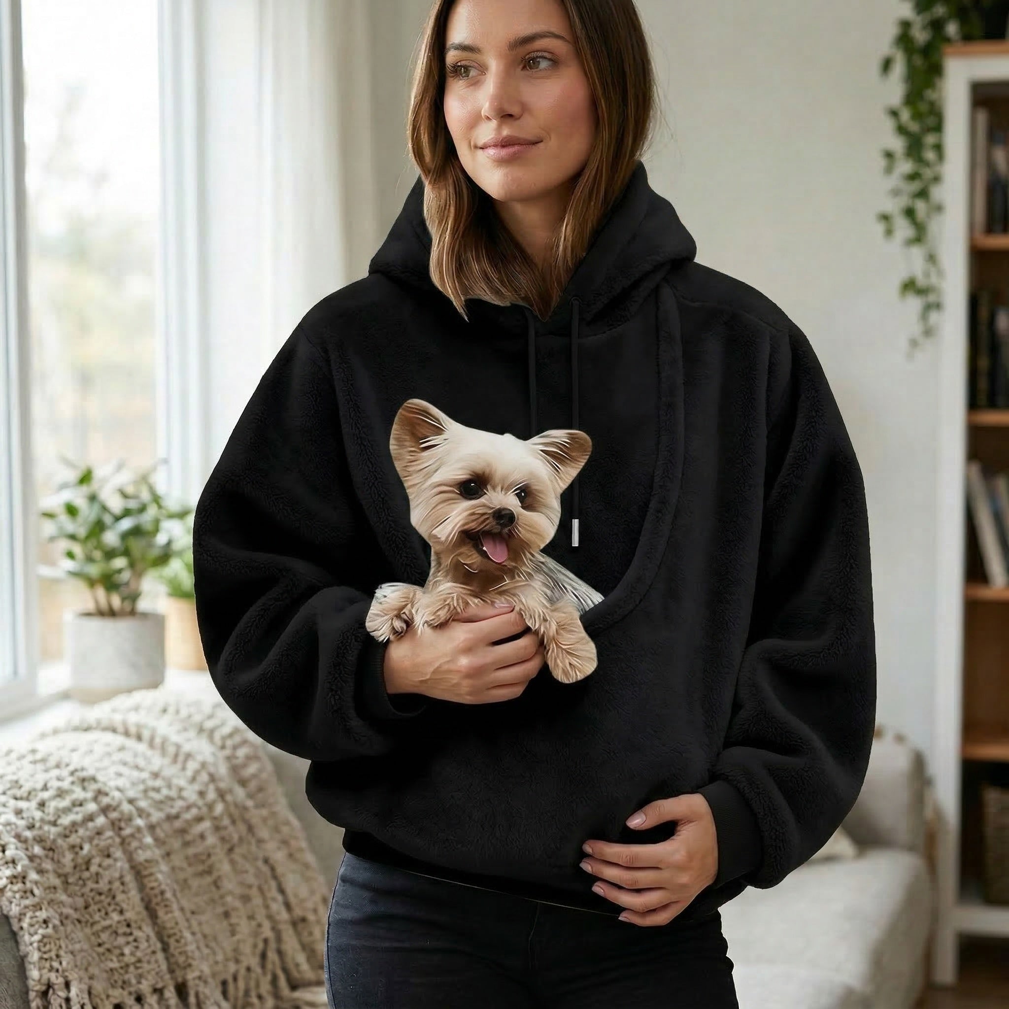Cozy Plush Pet Carrier Hoodie | Unisex Fleece Hoodie