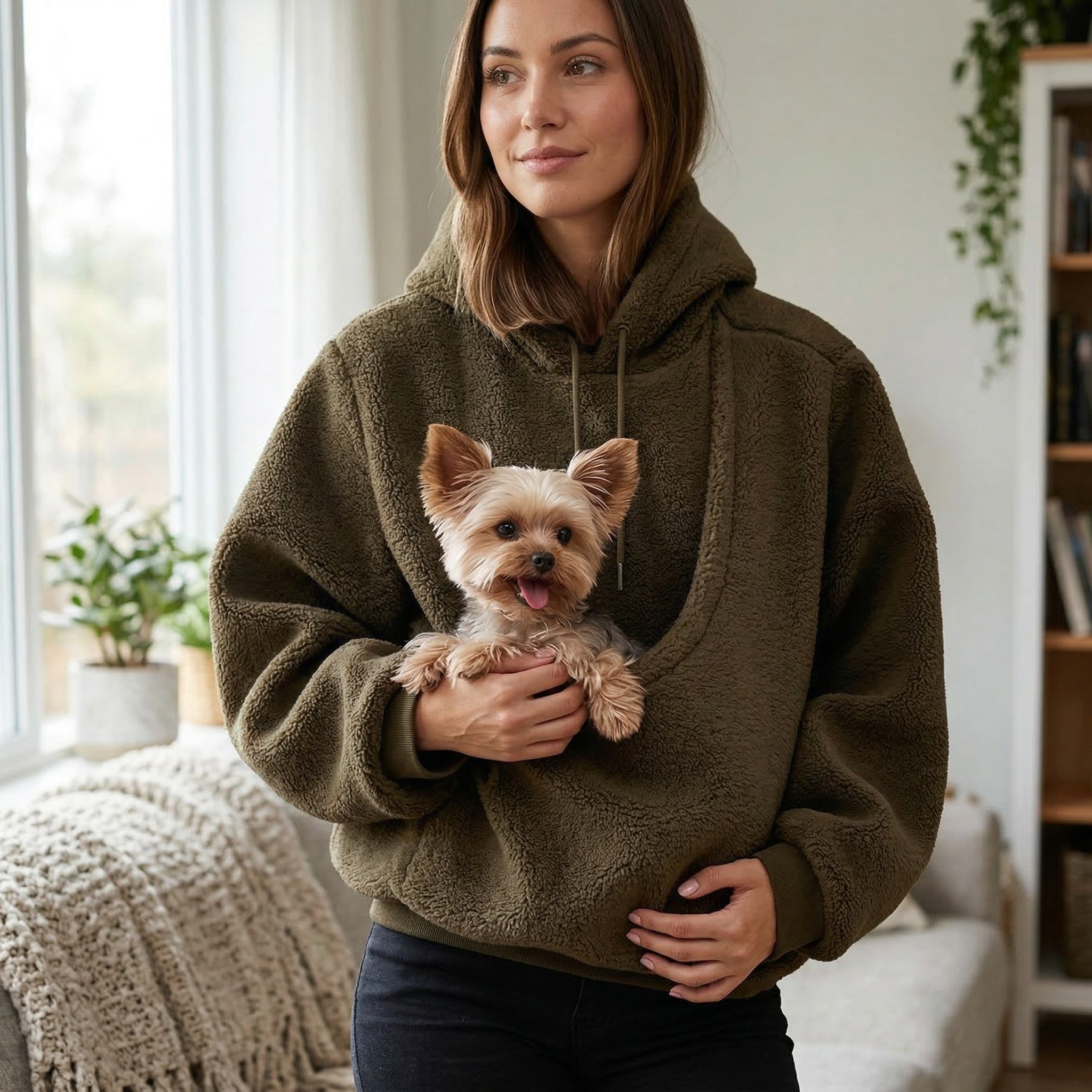Cozy Plush Pet Carrier Hoodie | Unisex Fleece Hoodie