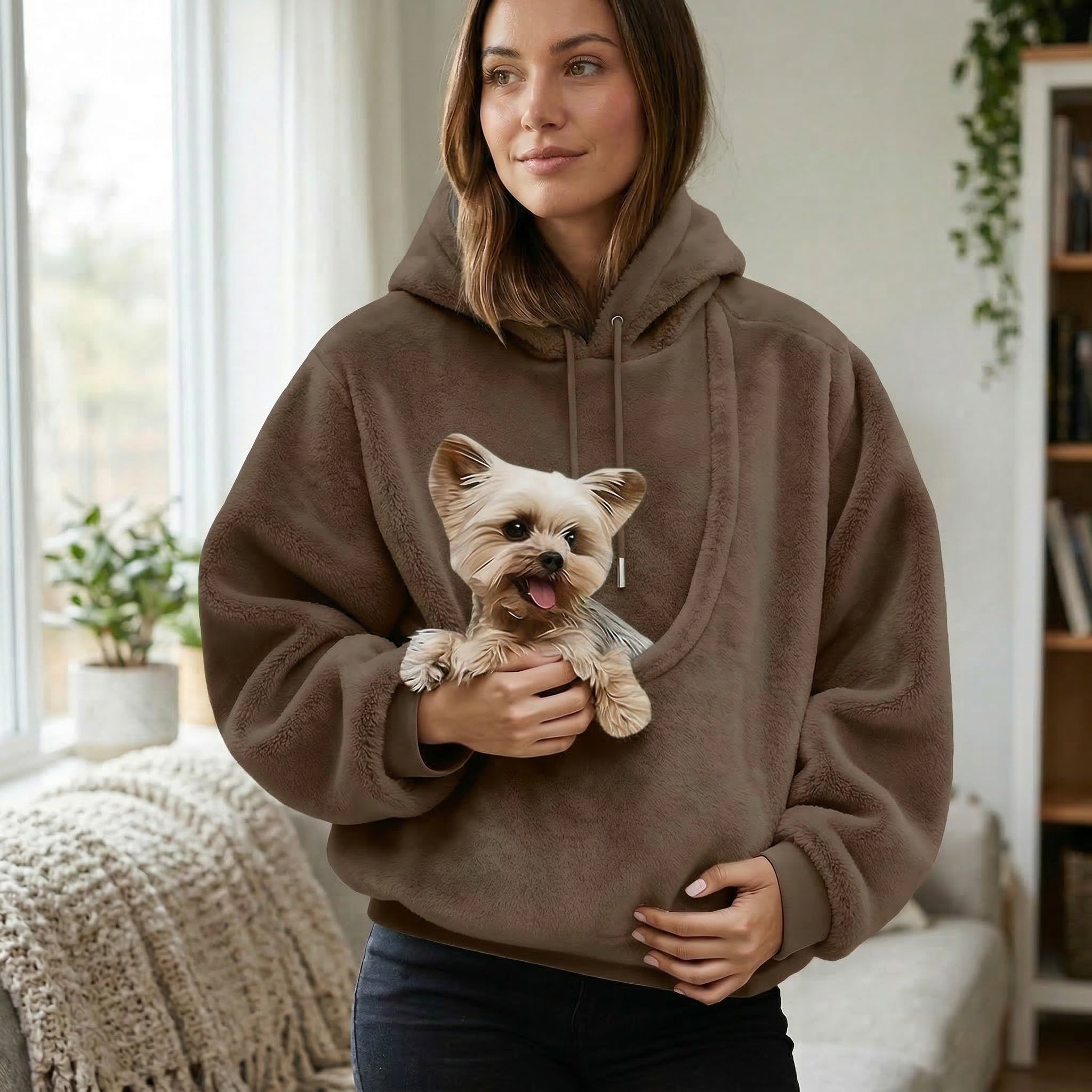 Cozy Plush Pet Carrier Hoodie | Unisex Fleece Hoodie