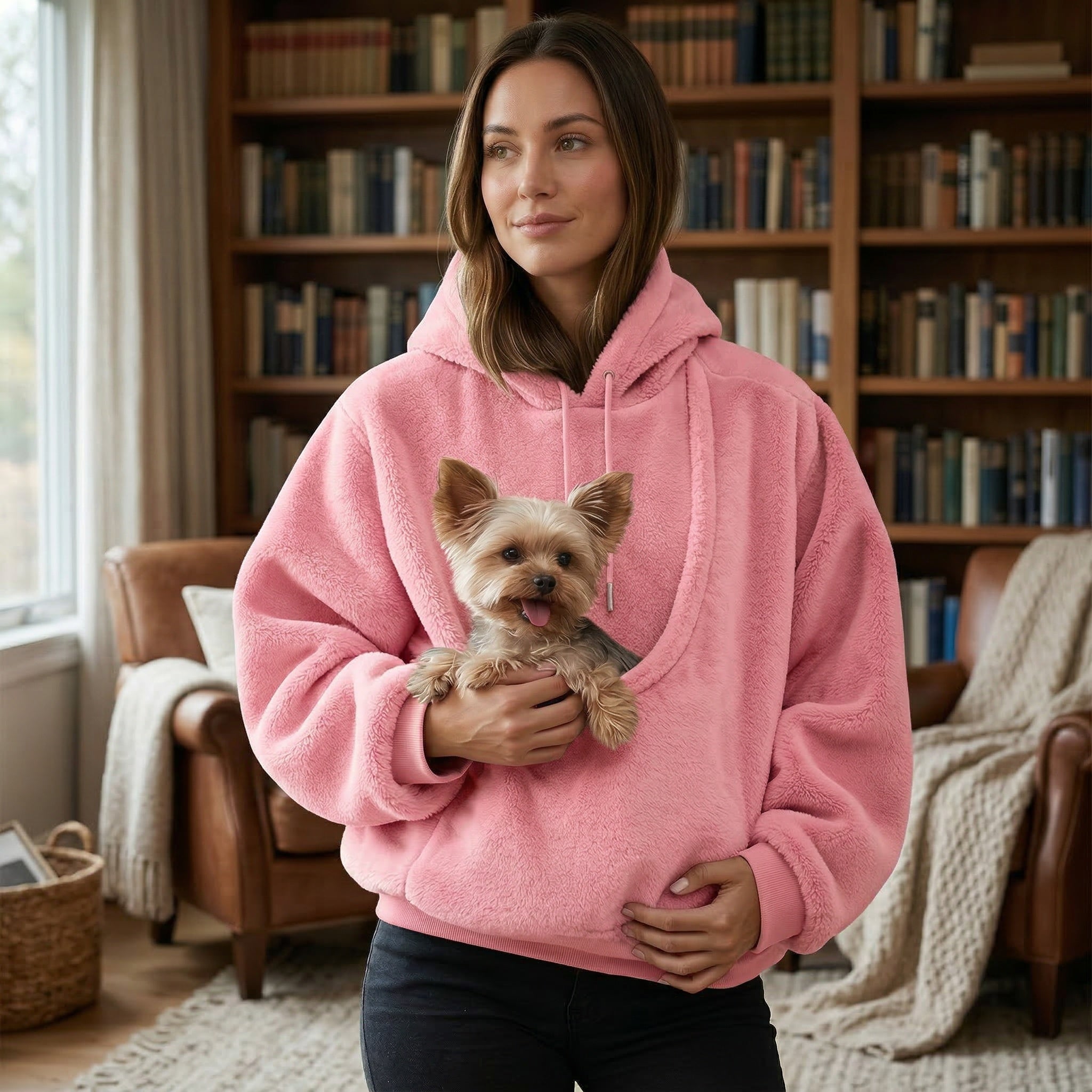 Cozy Plush Pet Carrier Hoodie | Unisex Fleece Hoodie