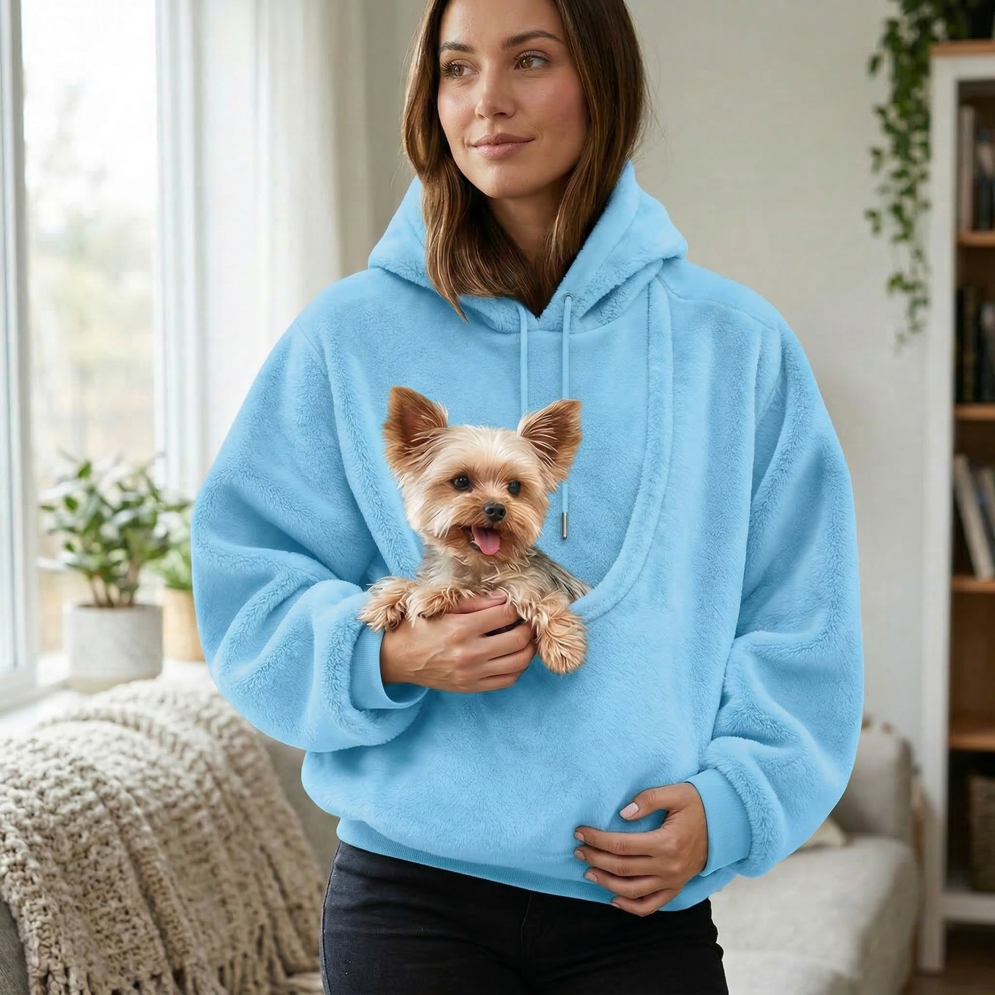 Cozy Plush Pet Carrier Hoodie | Unisex Fleece Hoodie