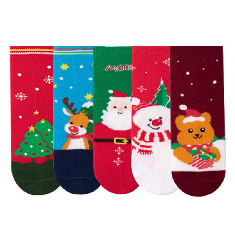 Merry Little Feet Kids Christmas Socks 5 Pairs
