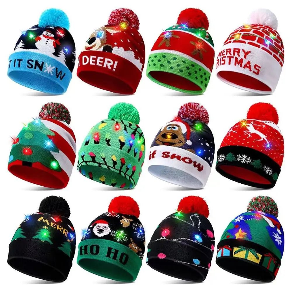 Christmas LED Light Up Beanies - Merry & Cosy