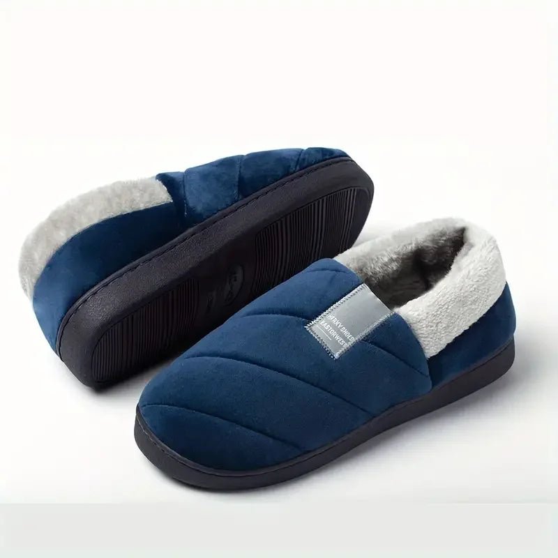 Couples Winter Plush Slippers – Warm Furry Indoor Non - Slip House Shoes - Merry & Cosy
