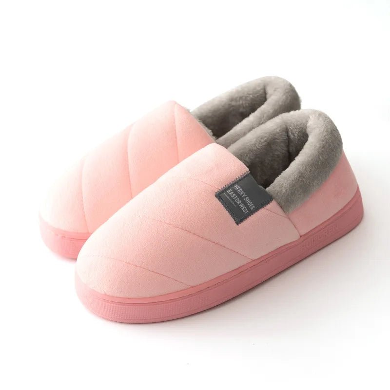 Couples Winter Plush Slippers – Warm Furry Indoor Non - Slip House Shoes - Merry & Cosy