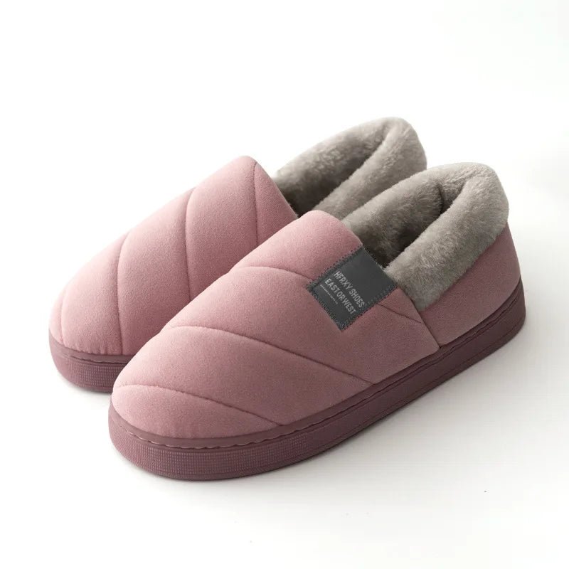 Couples Winter Plush Slippers – Warm Furry Indoor Non - Slip House Shoes - Merry & Cosy