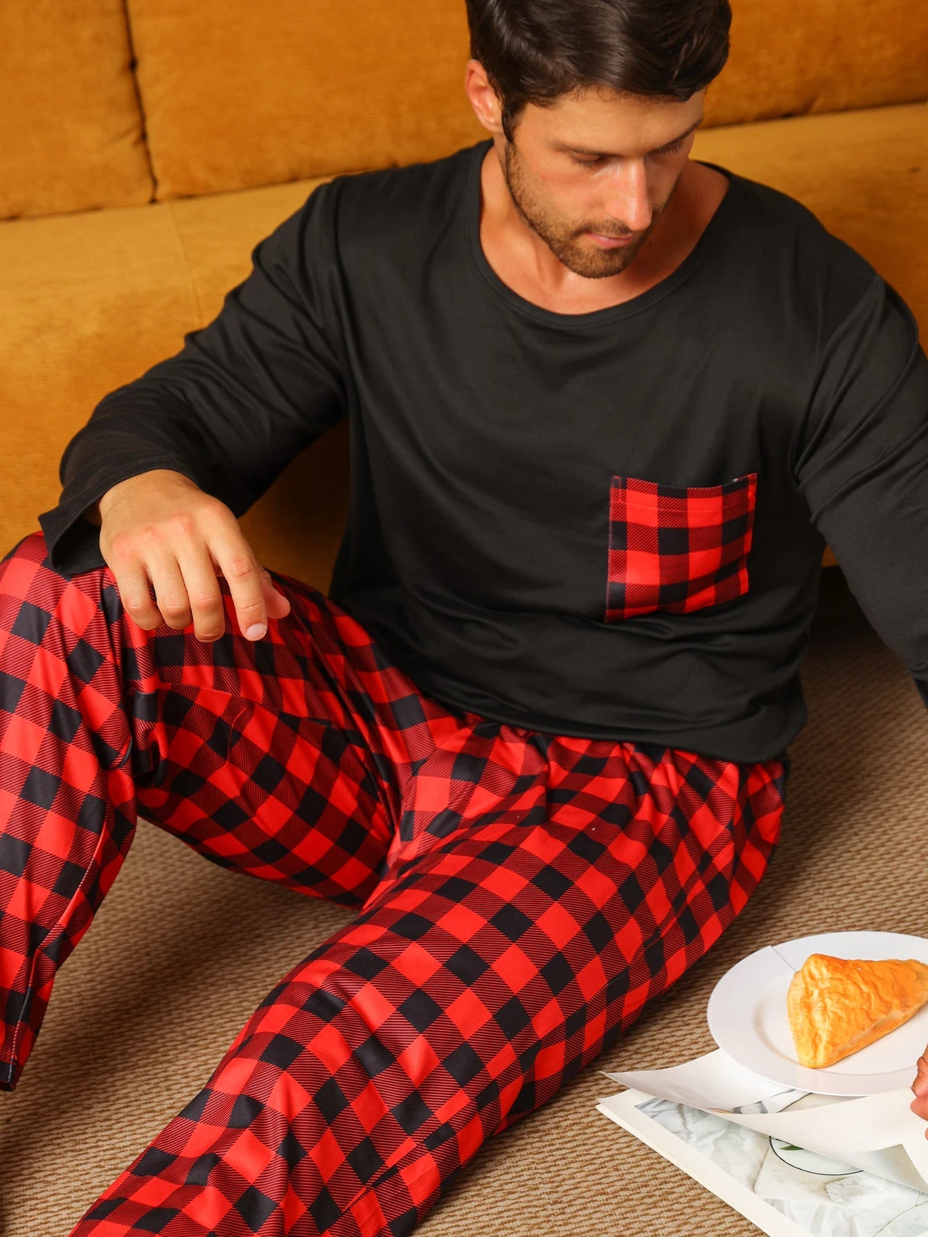 Cozy Checked Men’s Pyjamas – Thick Winter Sleepwear Set - Merry & Cosy