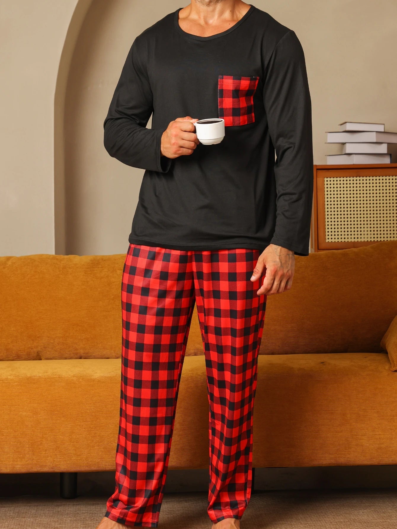 Cozy Checked Men’s Pyjamas – Thick Winter Sleepwear Set - Merry & Cosy