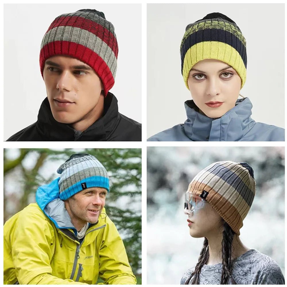 Cozy Knit Striped Beanie Hat – Unisex Winter Everyday Essential - Merry & Cosy