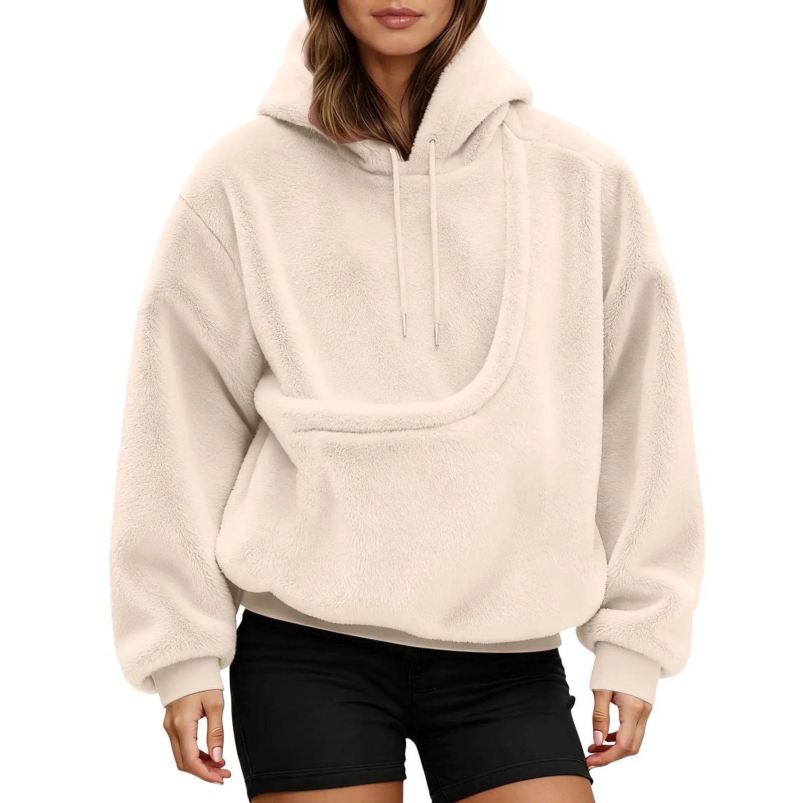 Cozy Plush Pet Carrier Hoodie – Unisex Fleece Loungewear Sweatshirt - Merry & Cosy