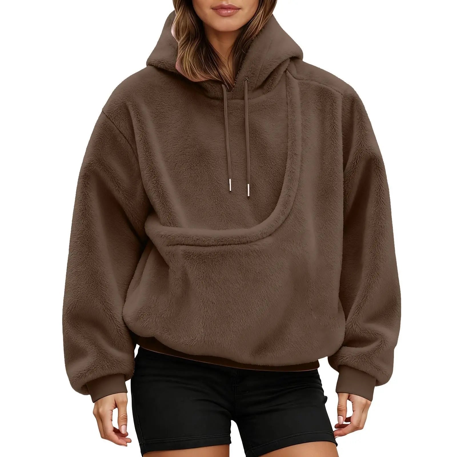 Cozy Plush Pet Carrier Hoodie – Unisex Fleece Loungewear Sweatshirt - Merry & Cosy