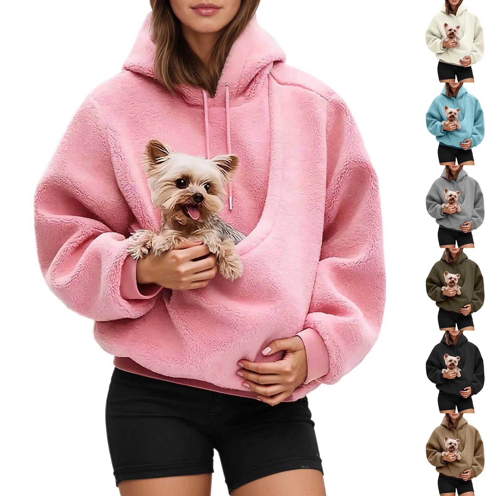 Cozy Plush Pet Carrier Hoodie – Unisex Fleece Loungewear Sweatshirt - Merry & Cosy