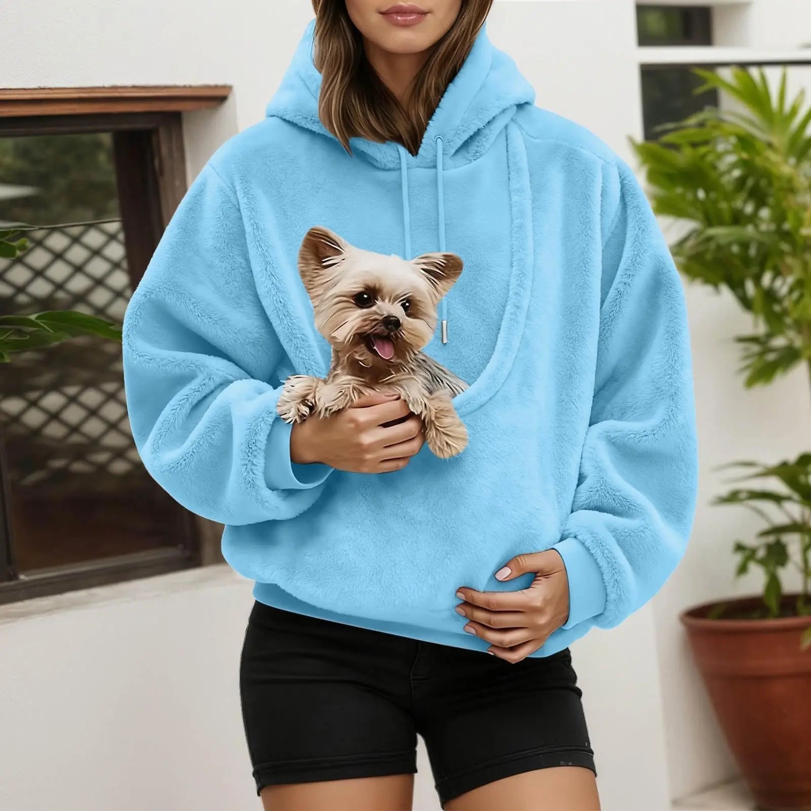 Cozy Plush Pet Carrier Hoodie – Unisex Fleece Loungewear Sweatshirt - Merry & Cosy