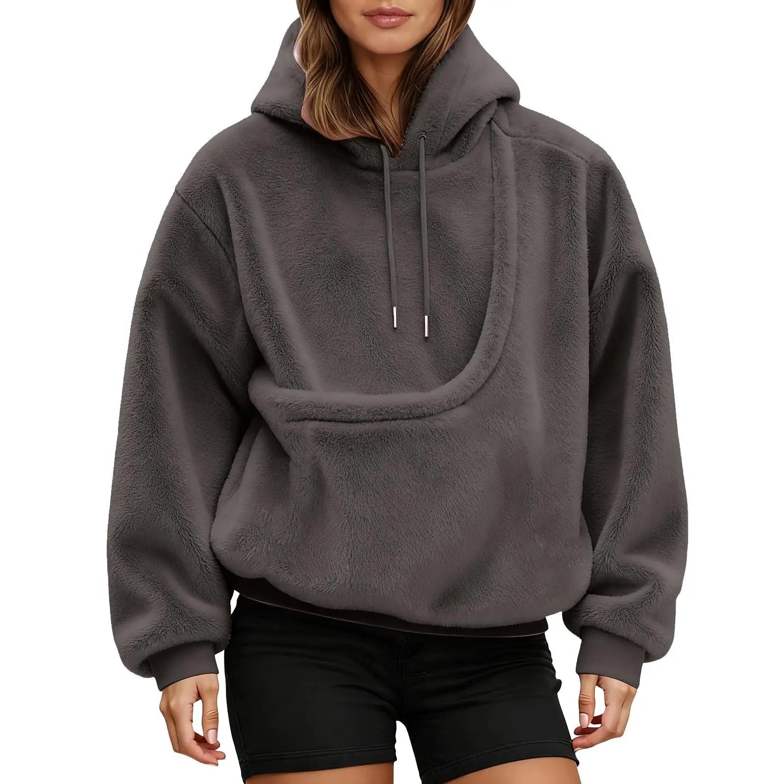 Cozy Plush Pet Carrier Hoodie – Unisex Fleece Loungewear Sweatshirt - Merry & Cosy