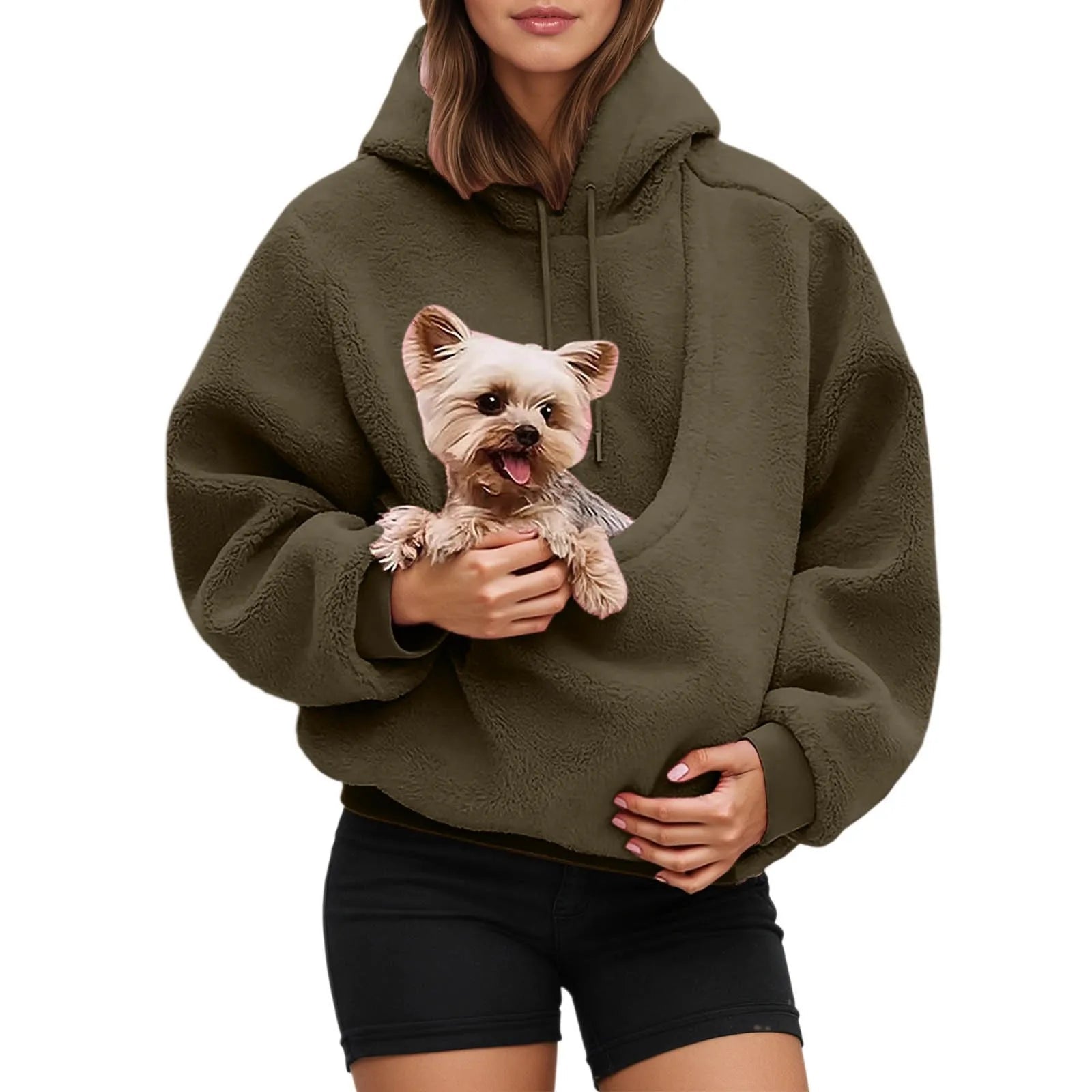Cozy Plush Pet Carrier Hoodie – Unisex Fleece Loungewear Sweatshirt - Merry & Cosy