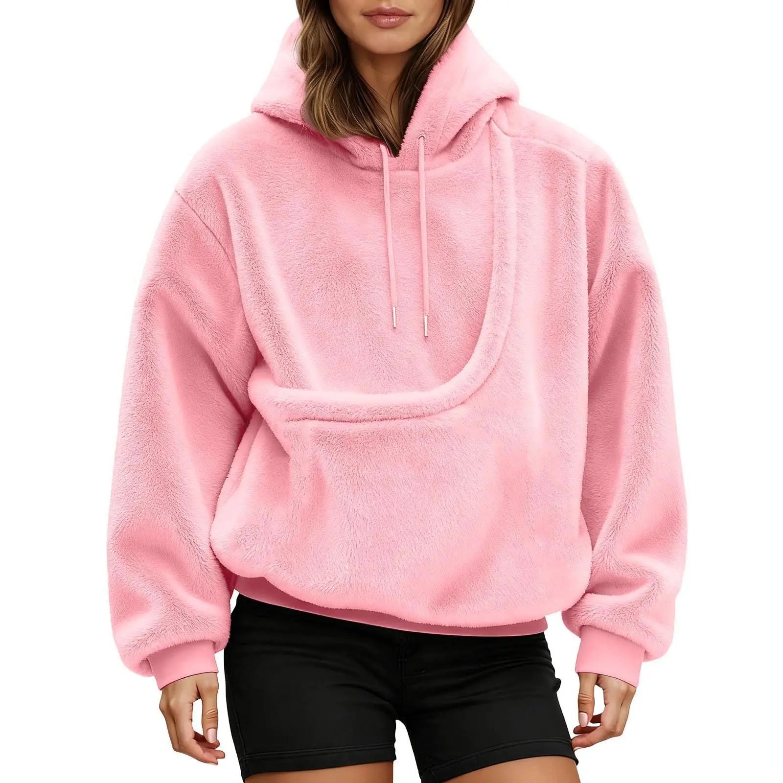 Cozy Plush Pet Carrier Hoodie – Unisex Fleece Loungewear Sweatshirt - Merry & Cosy