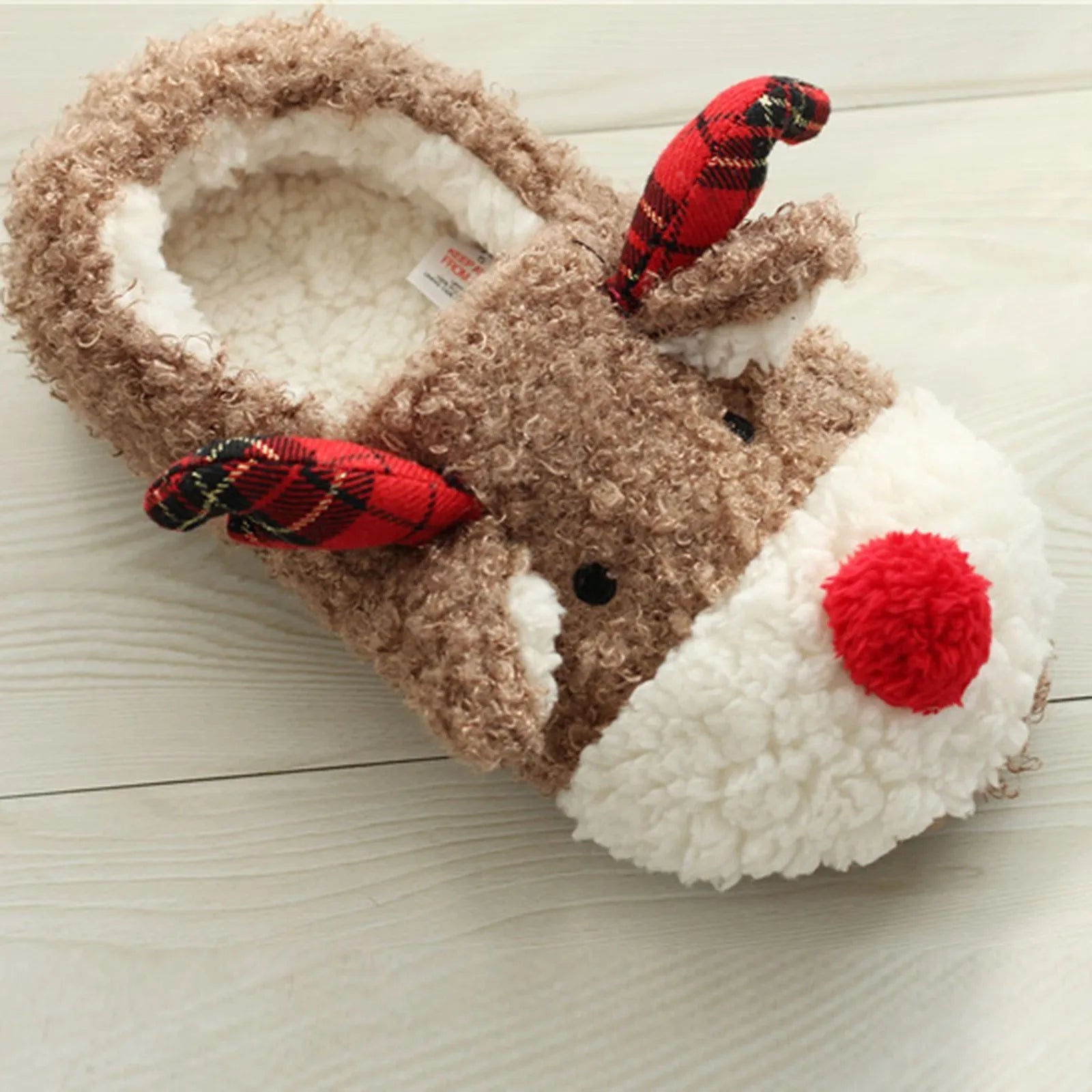 Festive Reindeer Plush Slippers - Merry & Cosy