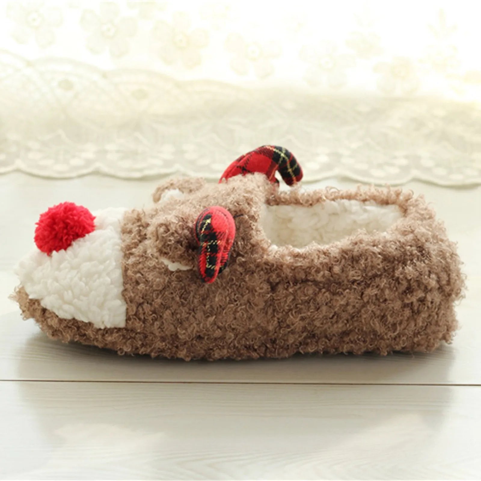 Festive Reindeer Plush Slippers - Merry & Cosy