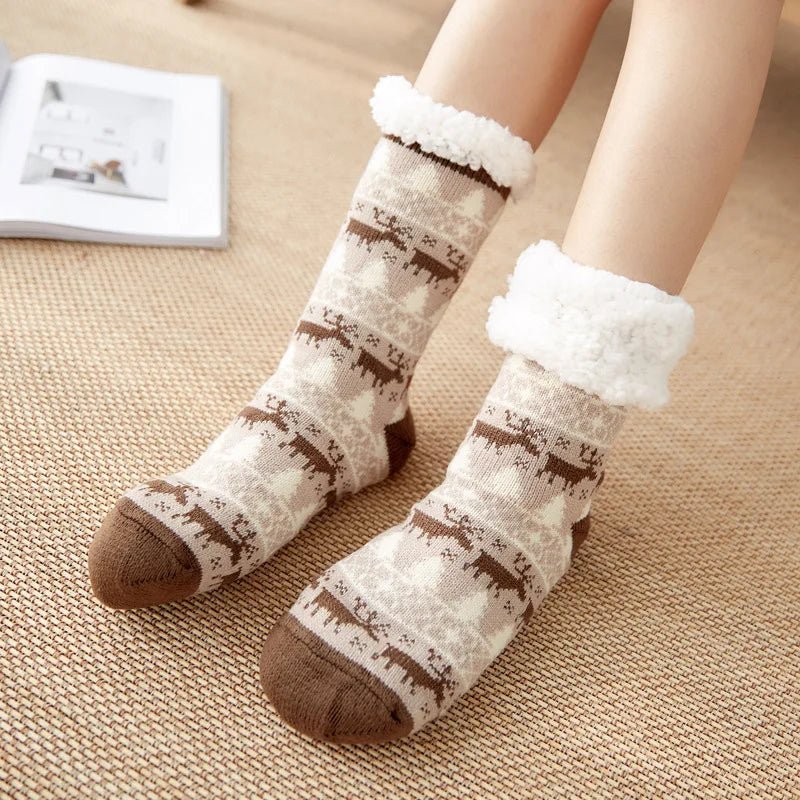 Fluffy Christmas Lounge Socks for Women - Merry & Cosy