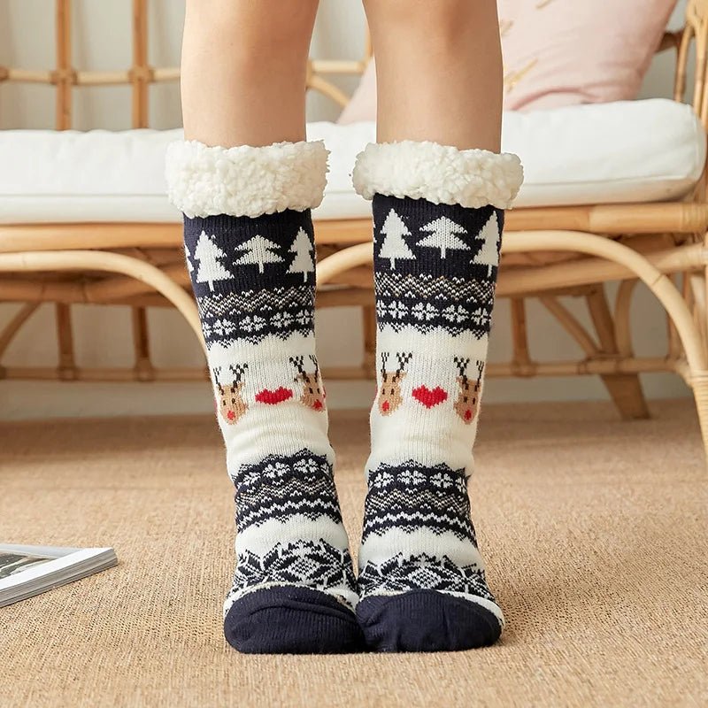Fluffy Christmas Lounge Socks for Women - Merry & Cosy