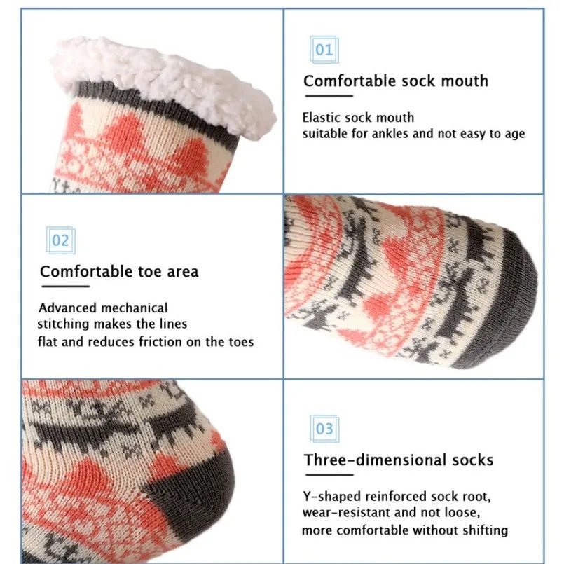 Fluffy Christmas Lounge Socks for Women - Merry & Cosy