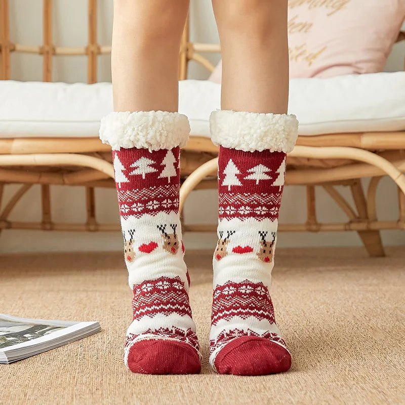 Fluffy Christmas Lounge Socks for Women - Merry & Cosy