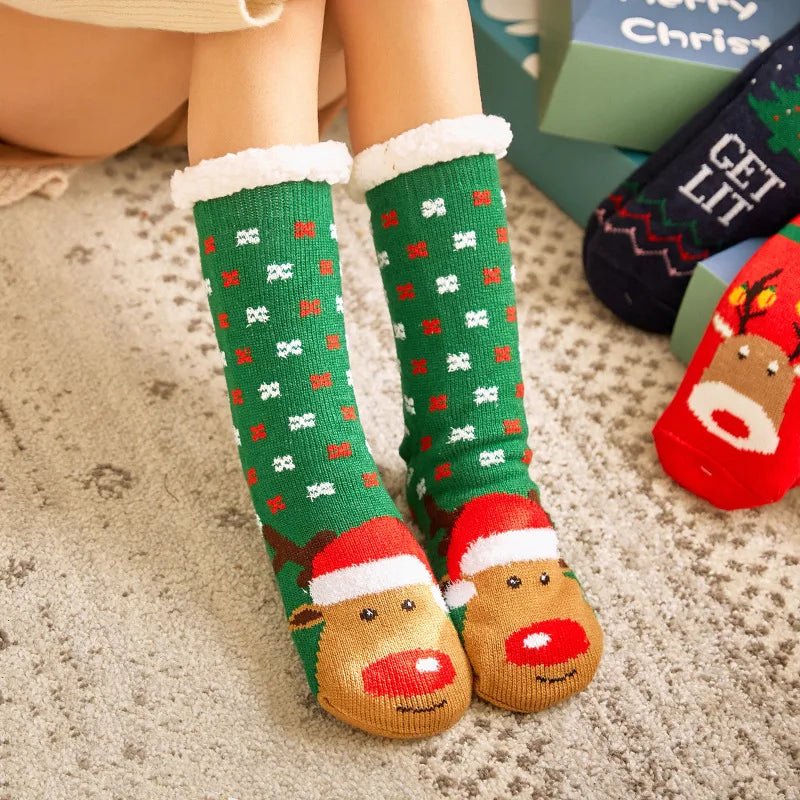Fluffy Christmas Lounge Socks for Women - Merry & Cosy