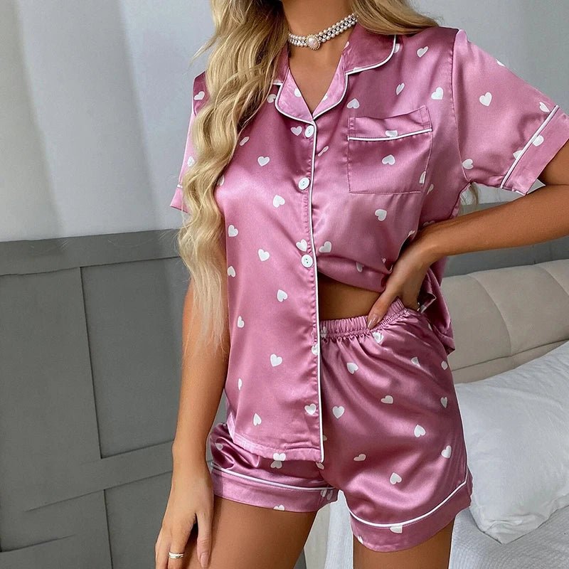 Love Struck Satin Pyjama Set - Merry & Cosy