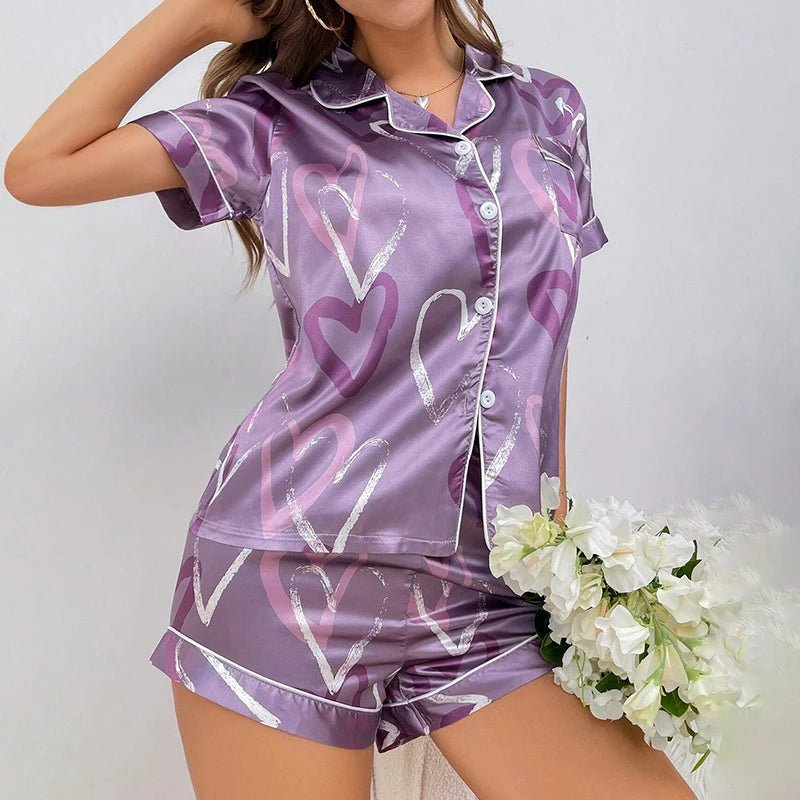 Love Struck Satin Pyjama Set - Merry & Cosy