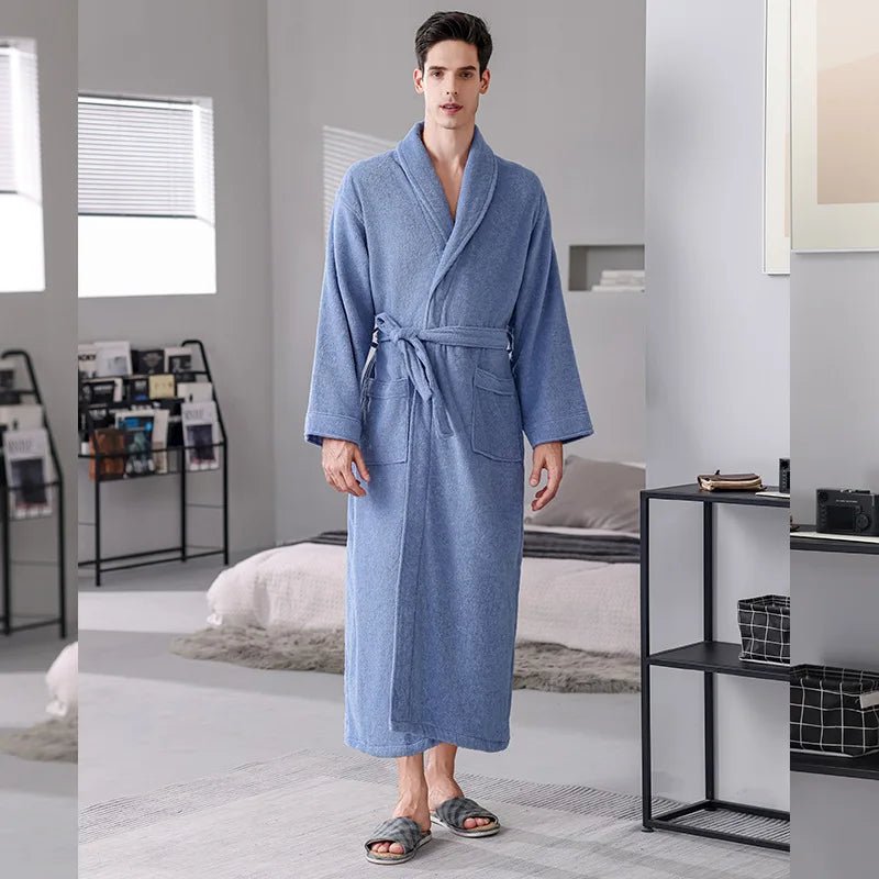 Luxury Cotton Bathrobe – Unisex Winter Nightwear & Lounge Robe - Merry & Cosy