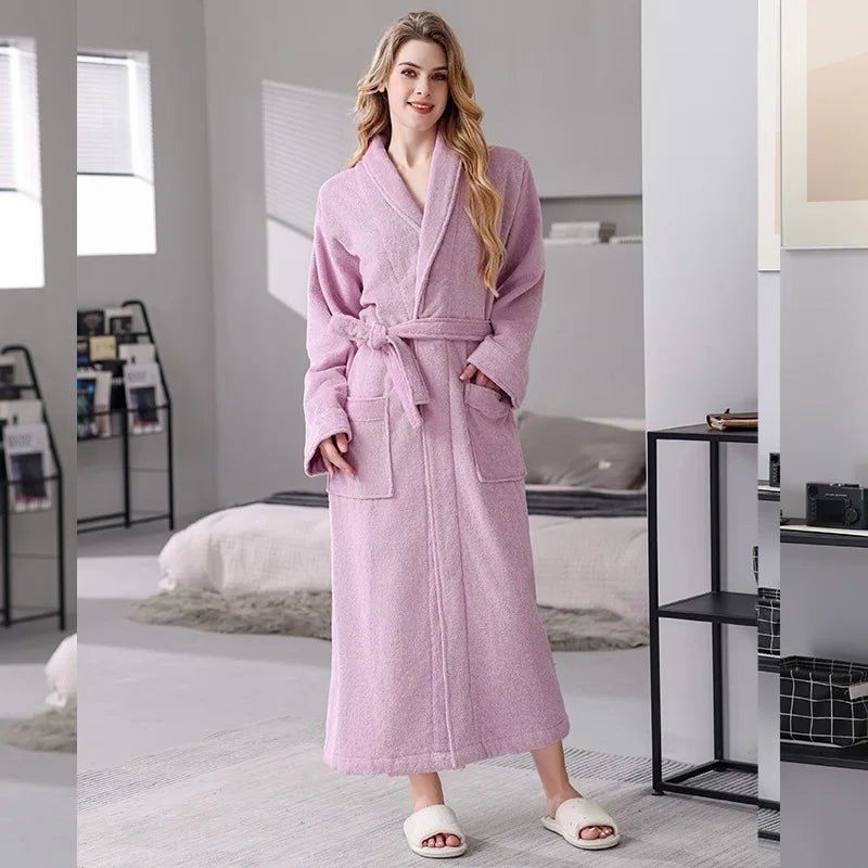 Luxury Cotton Bathrobe – Unisex Winter Nightwear & Lounge Robe - Merry & Cosy