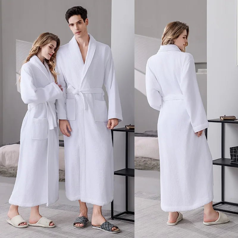 Luxury Cotton Bathrobe – Unisex Winter Nightwear & Lounge Robe - Merry & Cosy
