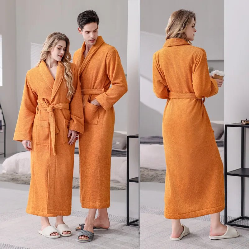 Luxury Cotton Bathrobe – Unisex Winter Nightwear & Lounge Robe - Merry & Cosy