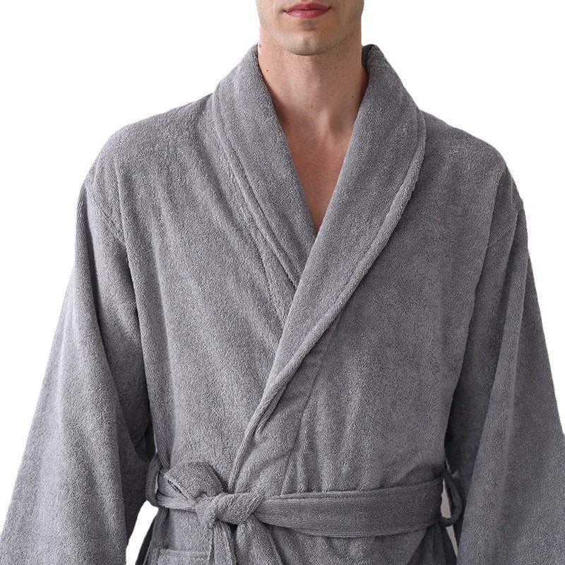 Luxury Cotton Bathrobe – Unisex Winter Nightwear & Lounge Robe - Merry & Cosy
