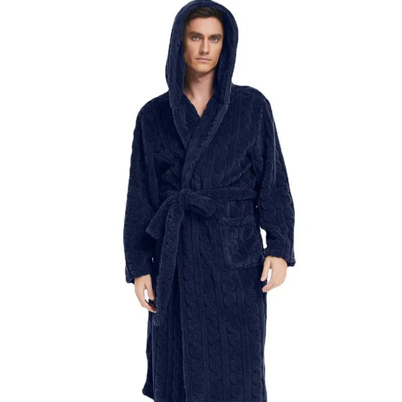 Men’s Hooded Fleece Dressing Gown - Merry & Cosy