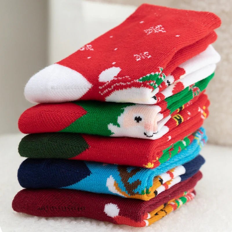 Merry Little Feet Kids Christmas Socks 5 Pairs - Merry & Cosy