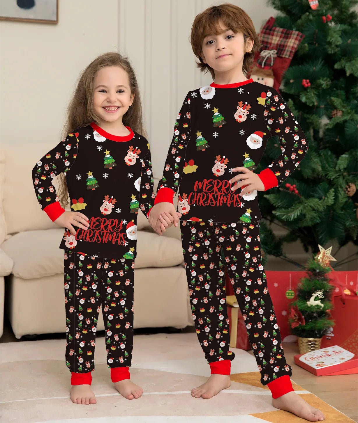 Santa & Friends Matching Christmas Pyjamas - Merry & Cosy