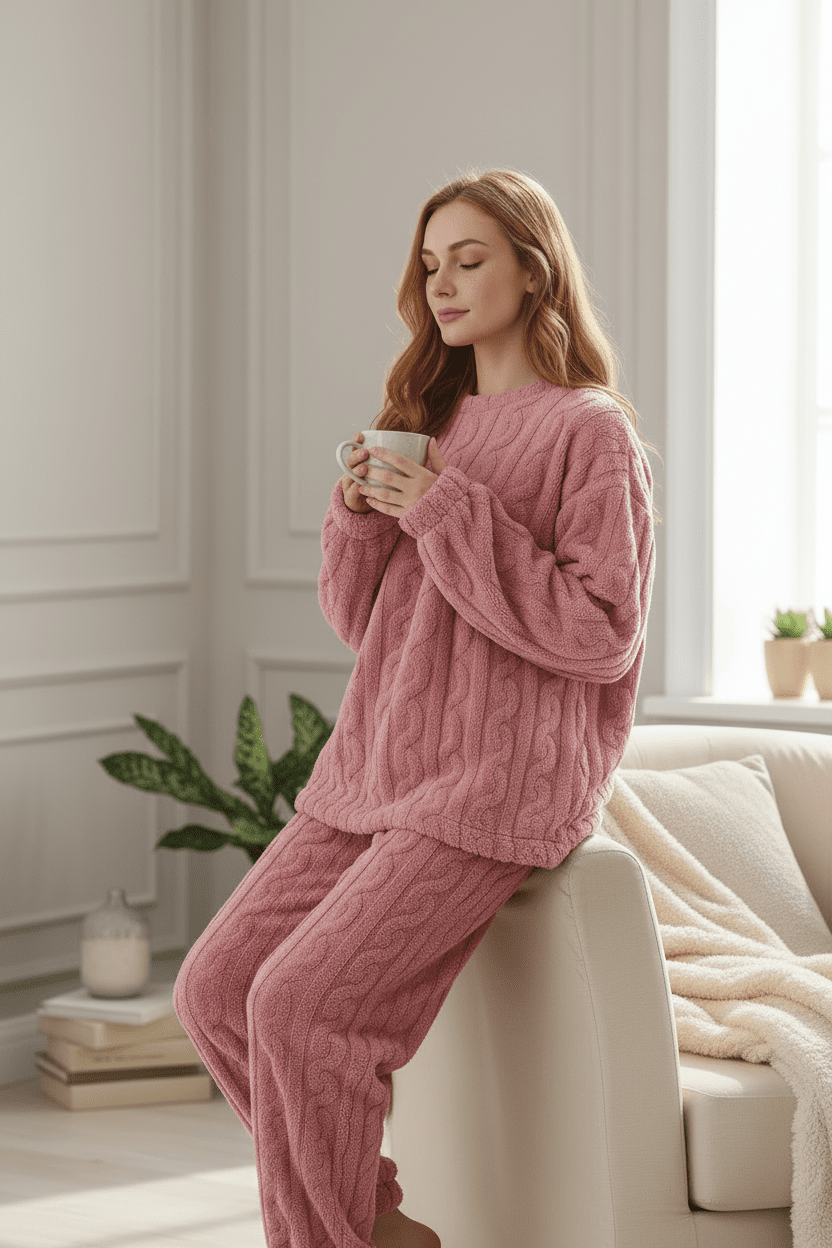 Ultra - Soft Winter Flannel Lounge Set - Merry & Cosy