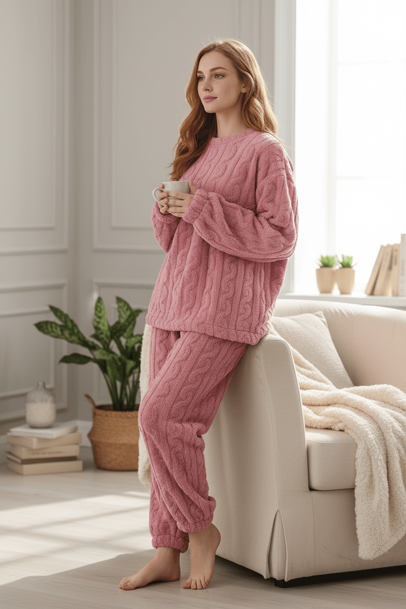 Ultra - Soft Winter Flannel Lounge Set - Merry & Cosy
