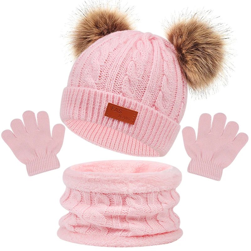 Warm Baby Winter Accessory Set – Furry Hat, Scarf & Mittens - Merry & Cosy