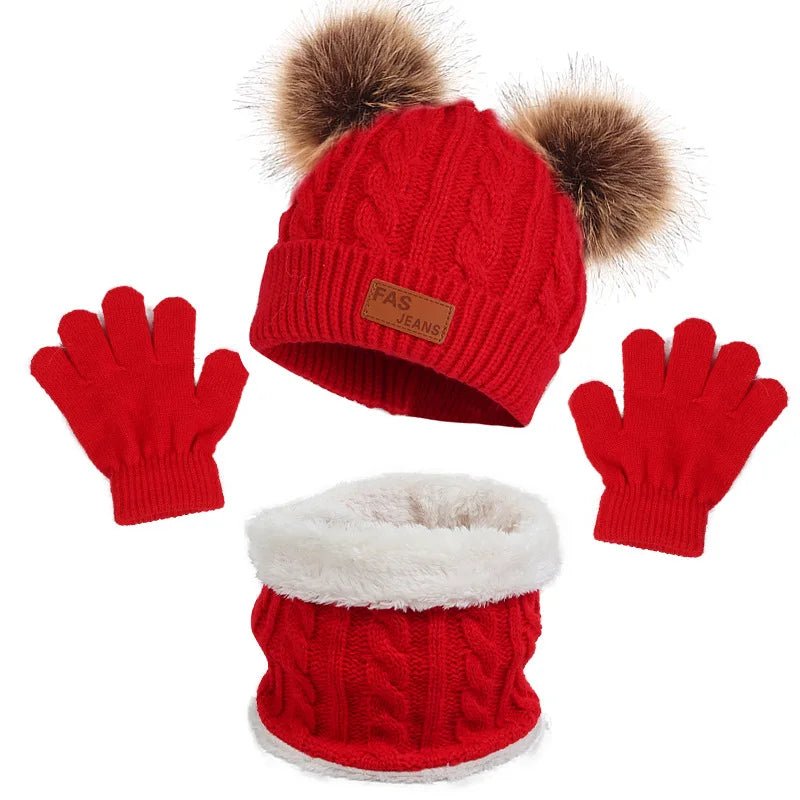 Warm Baby Winter Accessory Set – Furry Hat, Scarf & Mittens - Merry & Cosy