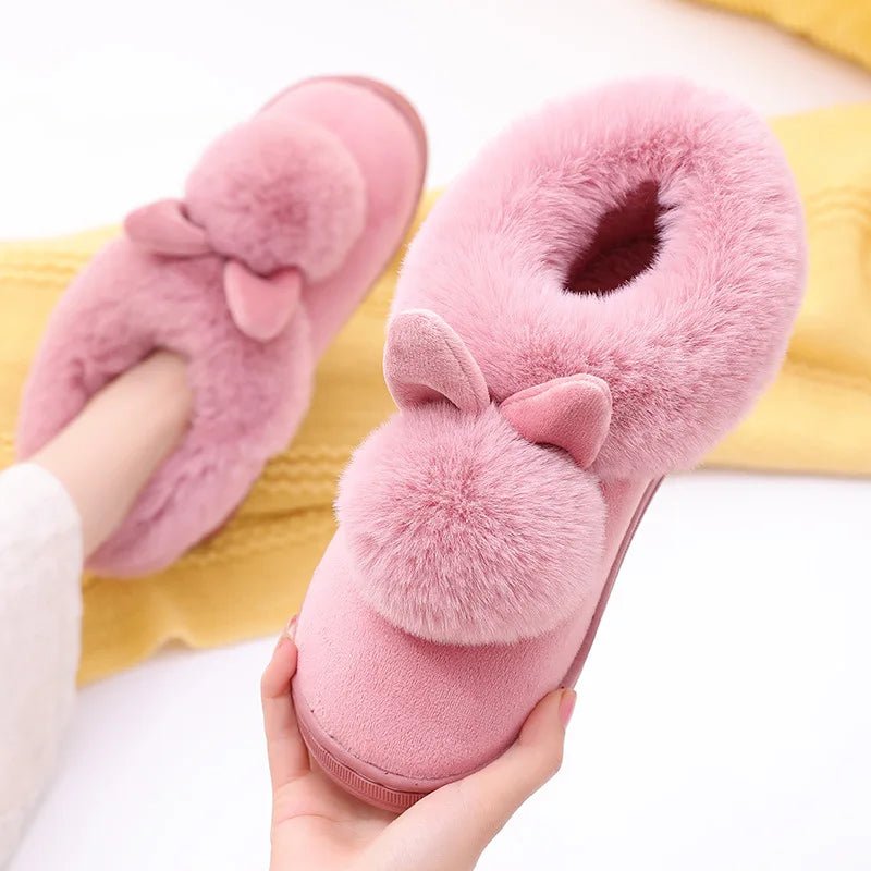 Warm Fuzzy Fluffy Slippers for Women – Winter Plush Indoor Non - Slip Home Shoes - Merry & Cosy