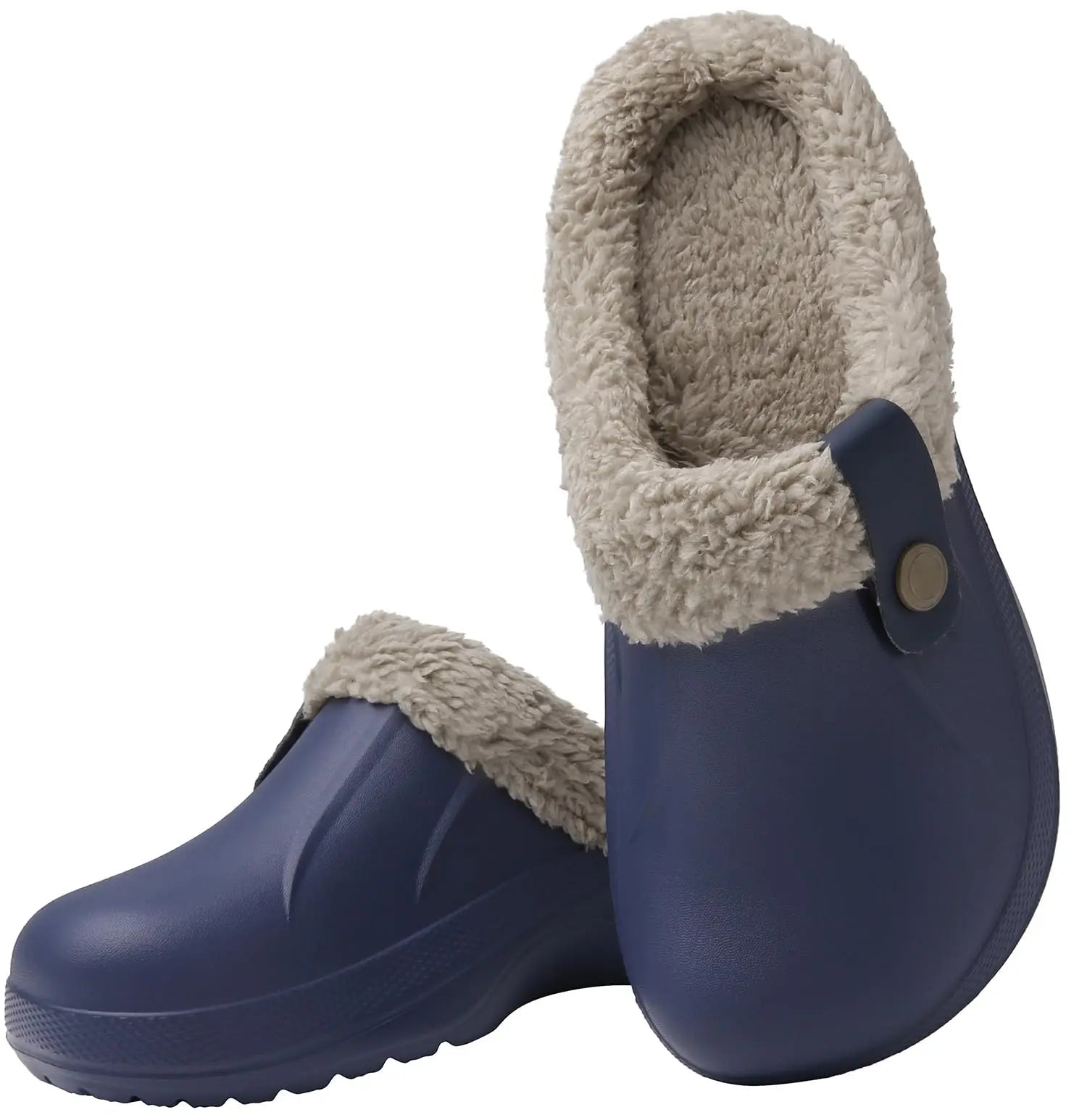 Waterproof Fur - Lined Slippers for Men & Women - Anti - Slip Indoor & Outdoor Winter Clogs - Merry & Cosy