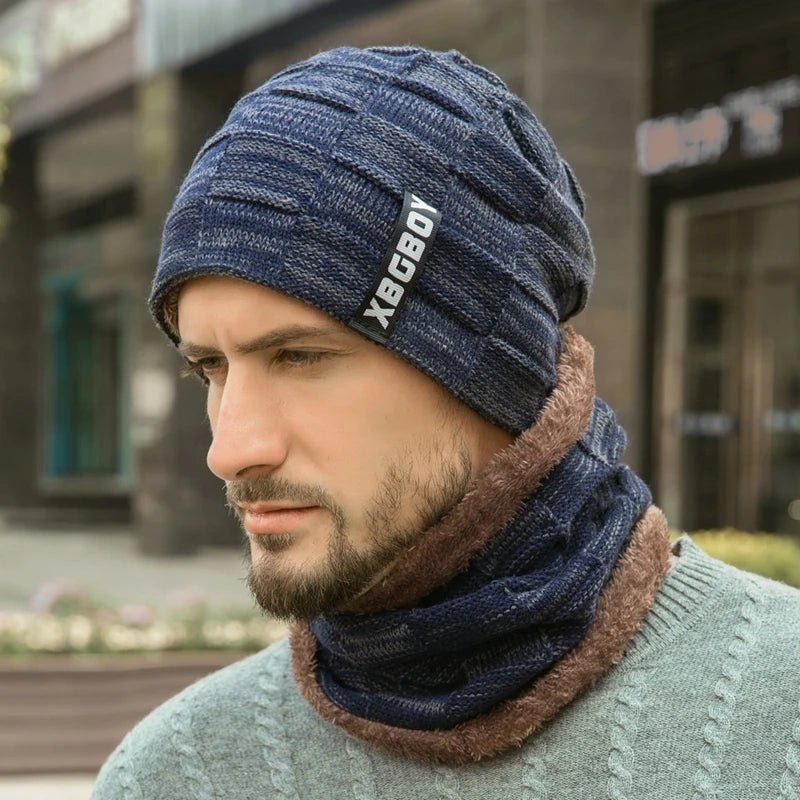 Winter Fleece - Lined Beanie Hat & Scarf Set – Unisex Warm Knitted Pullover Hat - Merry & Cosy