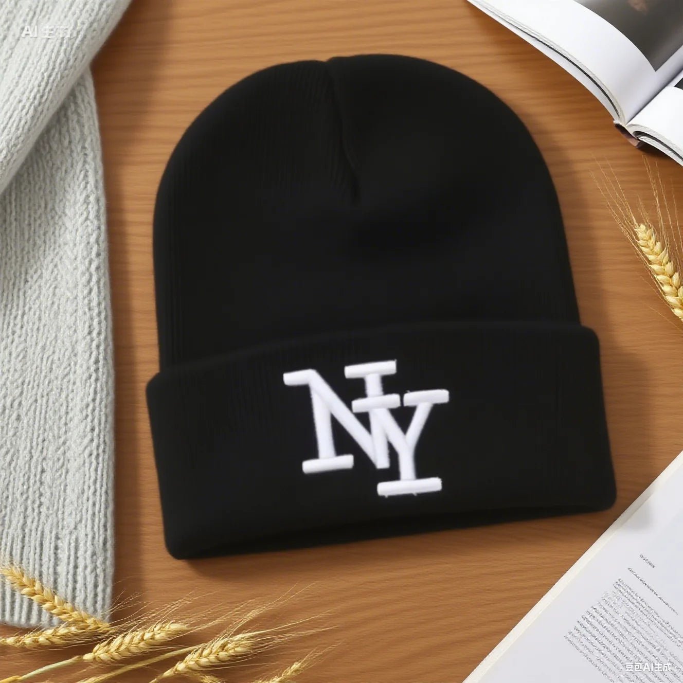 Winter Knitted Beanie Hat – 3D Embroidered Warm Beanie for Men & Women (1PC / 2PCS) - Merry & Cosy