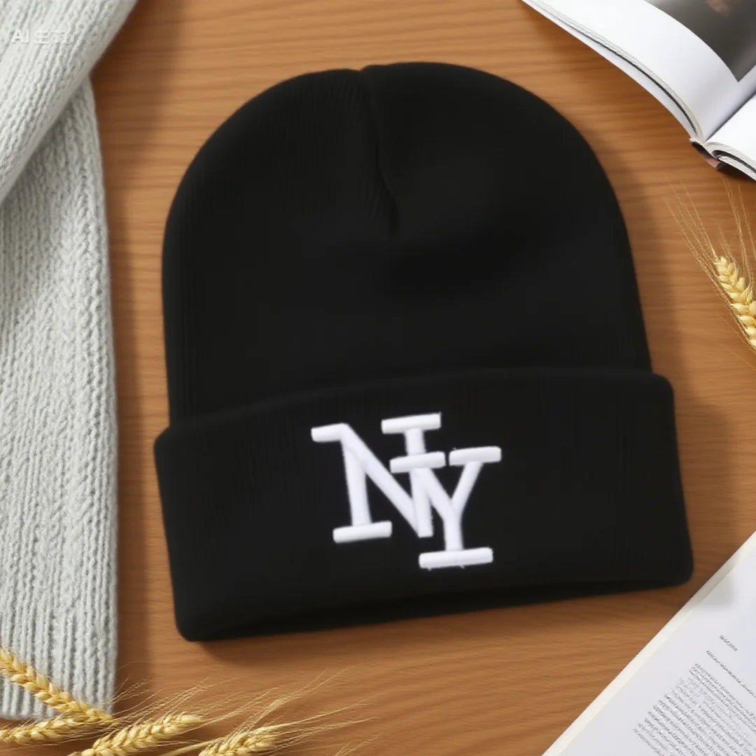 Winter Knitted Beanie Hat – 3D Embroidered Warm Beanie for Men & Women (1PC / 2PCS) - Merry & Cosy