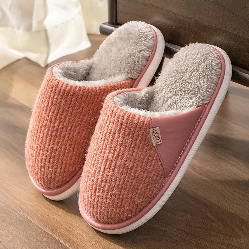 Winter Plush Cotton Slippers - Merry & Cosy