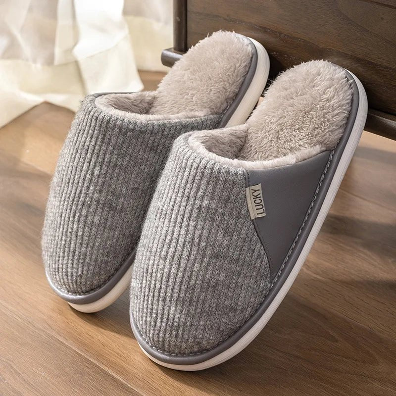 Winter Plush Cotton Slippers - Merry & Cosy