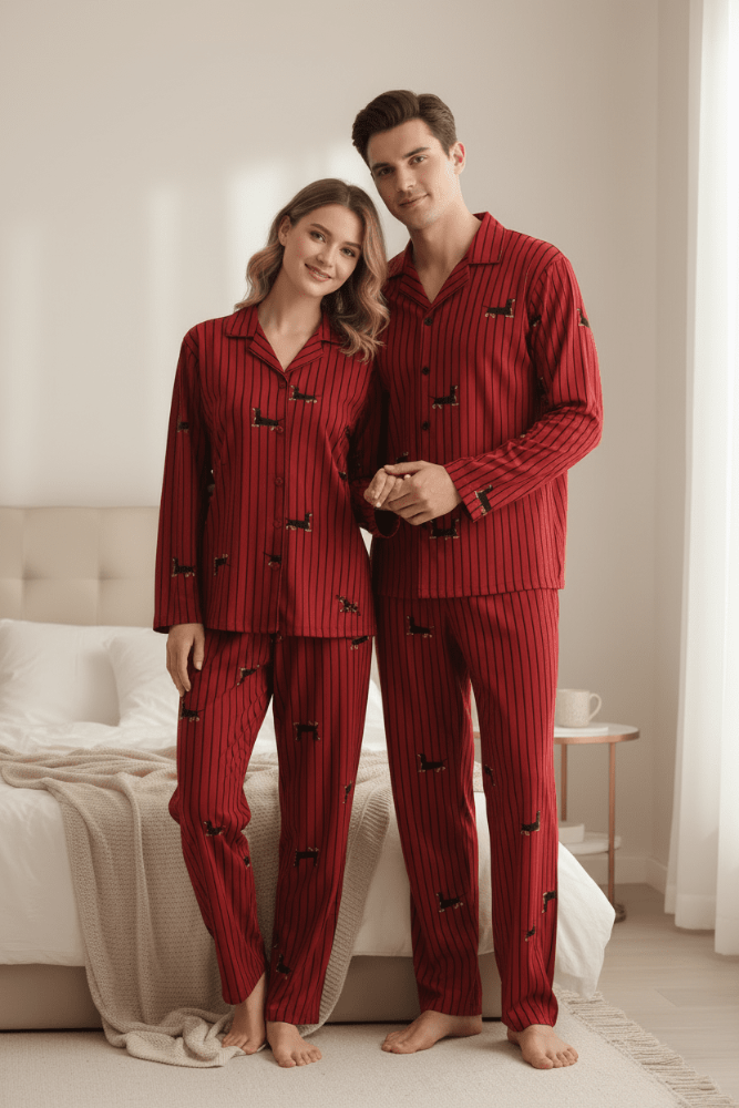 Women’s & Men’s 100% Cotton Pyjama Set - Merry & Cosy